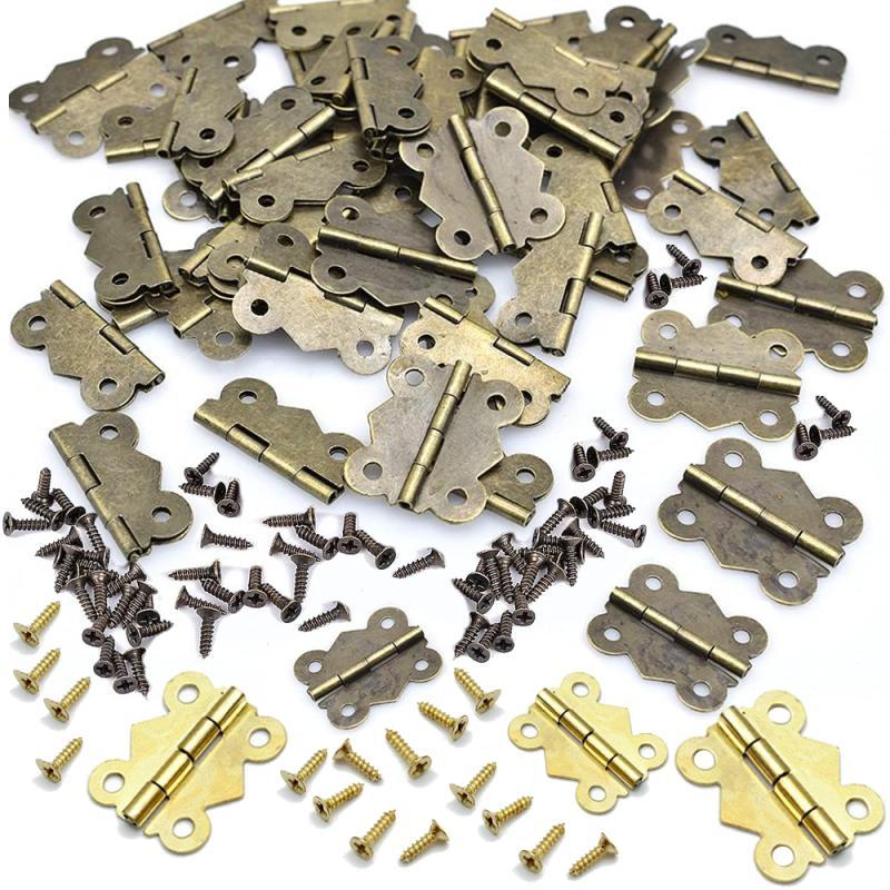 Furniture Hardware Antique - Charnières papillon en fer avec vis,
