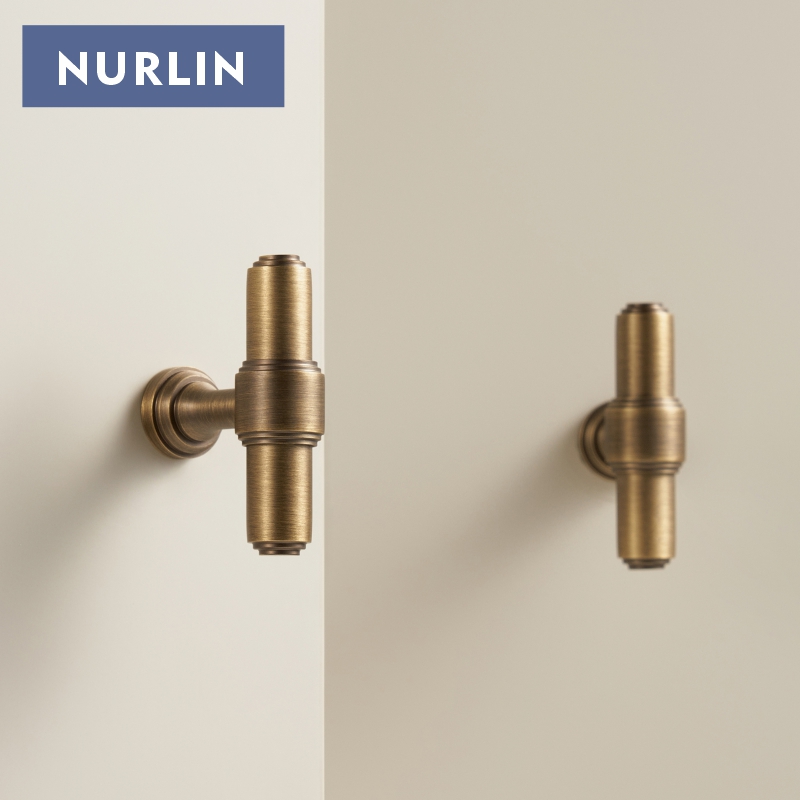 Furniture Hardware Pulls - Nurlin laiton massif français rétro Antique